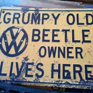 Grumpy Beetle Owner metal sign. 12x16